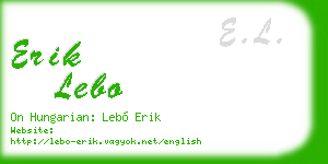 erik lebo business card