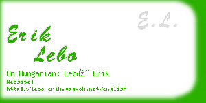 erik lebo business card